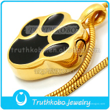 Bijoux urne en gros pour animaux de compagnie en acier inoxydable chien patte souvenir urne cendres bijoux de crémation bijoux